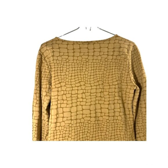 Talbot's Women;s Animal Print Tan Beige Shirt Size Small - Picture 2 of 7